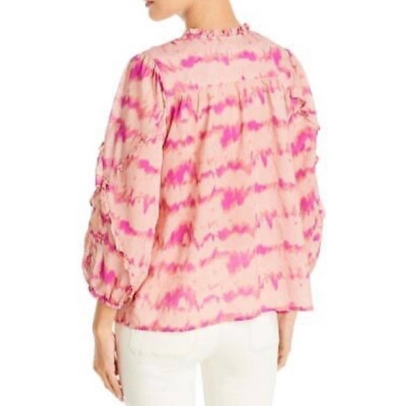 NWT Johnny Was Pink Tie Dye Embroidered Shirt Blouse Small - Picture 2 of 10